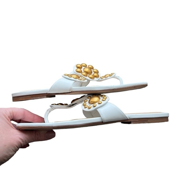 Veronica Beard - Minari Slip On T Strap Embellished Slide Sandals Sz 8 - Picture 9 of 11